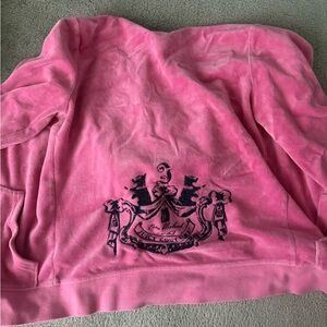 Juicy Couture Pink Velour Jacket with Black Crest